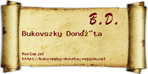 Bukovszky Donáta névjegykártya